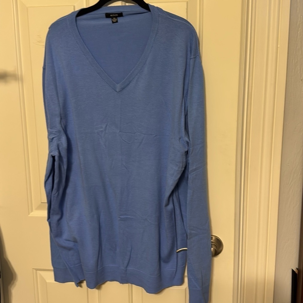 COPY - Alfani Mens Ceil Blue V Neck Pullover Sweater Long Sleeve Size XXL